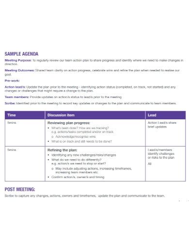 Action Agenda Templates 7+ Free Word, PDF Format Download Free