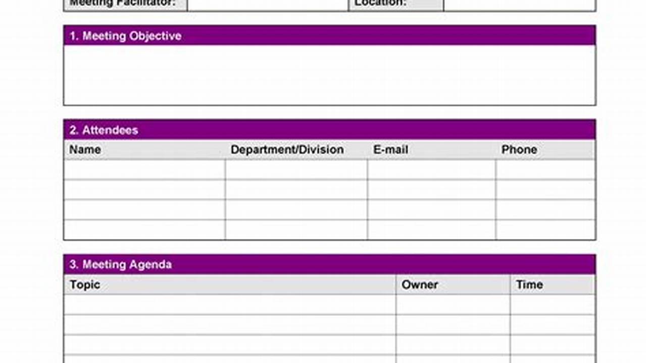 Meeting Agenda Template Excel: A Comprehensive Guide
