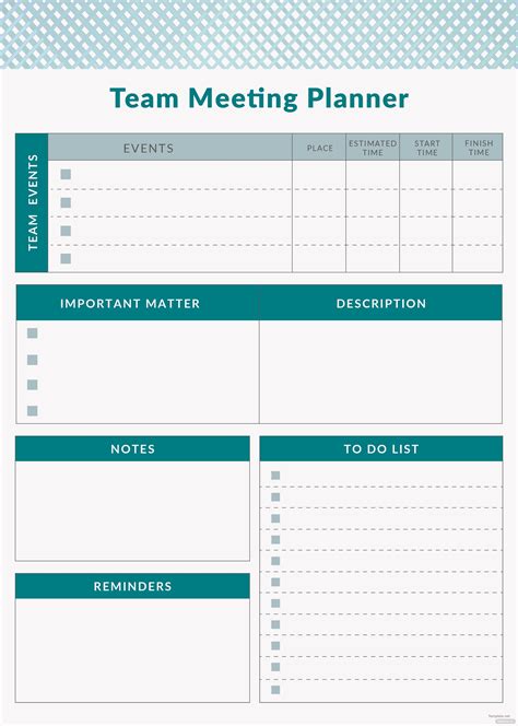meeting planner templates free