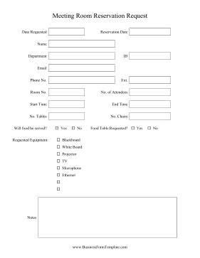 meeting room request form template