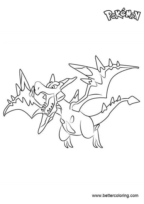 Mega Aerodactyl Coloring Page