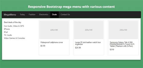 Mega Menu Codepen Bootstrap