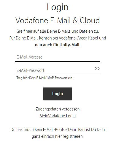 mein vodafone mail login