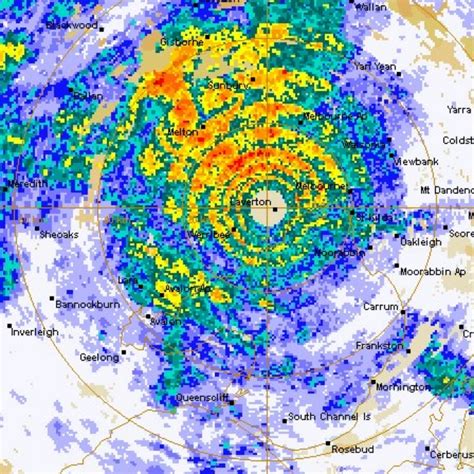 Freak cyclone appears over Melbourne in radar glitch