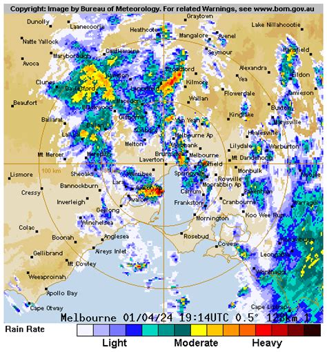 Melbourne Weather Hourly Bom Australia Map