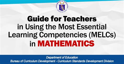 Melcs Curriculum Guide In Math