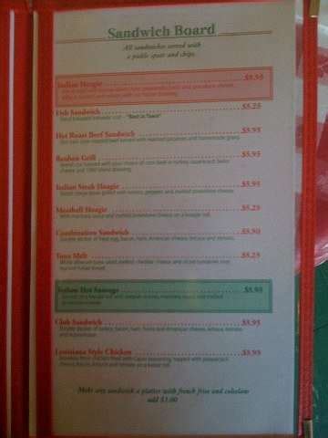 meloni's restaurant uniontown pa menu