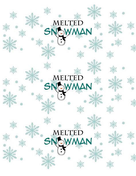 Melted snowman water bottle labels Dazzling Daisies