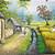 melukis lukisan pemandangan kampung