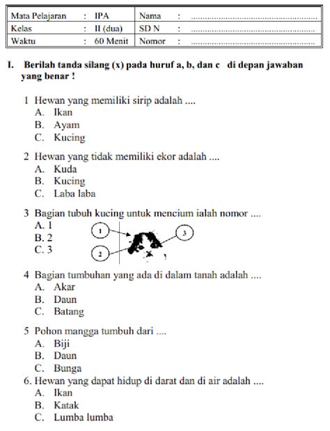 membaca dan menjawab soal ipa kls 3 semester 1