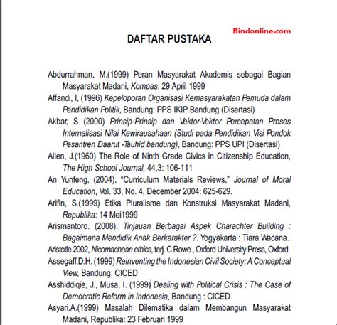 Penulisan Daftar Pustaka Yang Benar Untuk Data Buku Tersebut Adalah