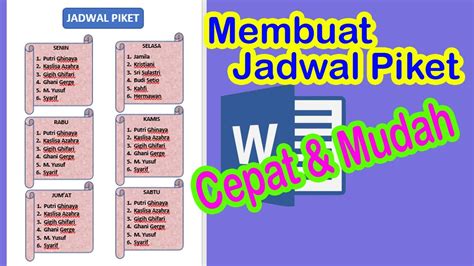 membuat jadwal piket online