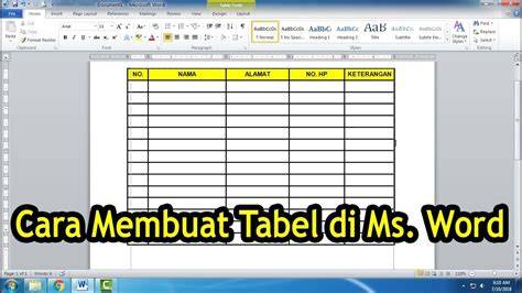 Membuat Tabel