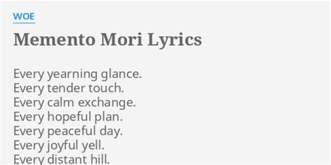 memento mori song lyrics