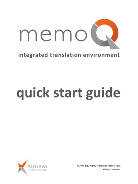 Memoq Quick Start Guide