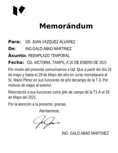 Memorandum Q Es