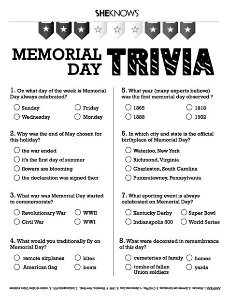 Independence Trivia Game iMom