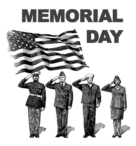 memorial day free clipart black and white