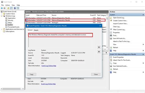 Memory Diagnostic Result