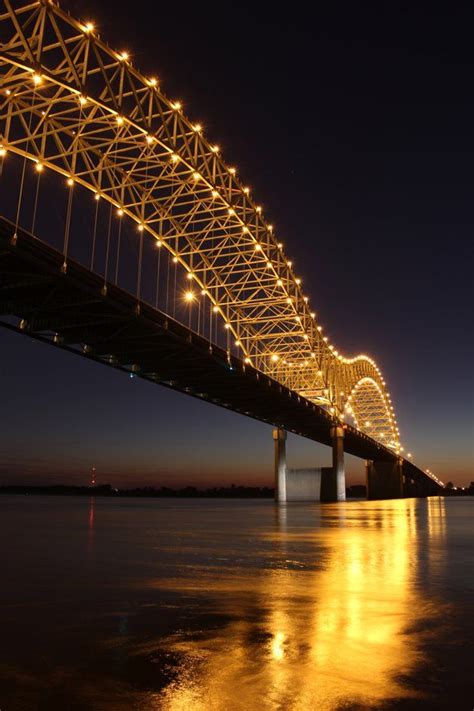 memphis bridge at night