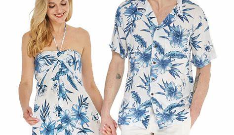 Couple Aloha Set in Hibiscus Blue | Hawaiian outfit, Hawaiian party