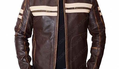 Mens Dark Brown Retro Café Racer Leather Jacket