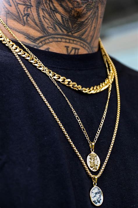 men's silver and gold necklaces
