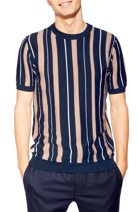 men's vertical striped t shirt with collar