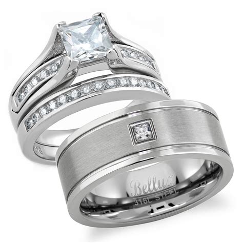 men and women wedding ring sets