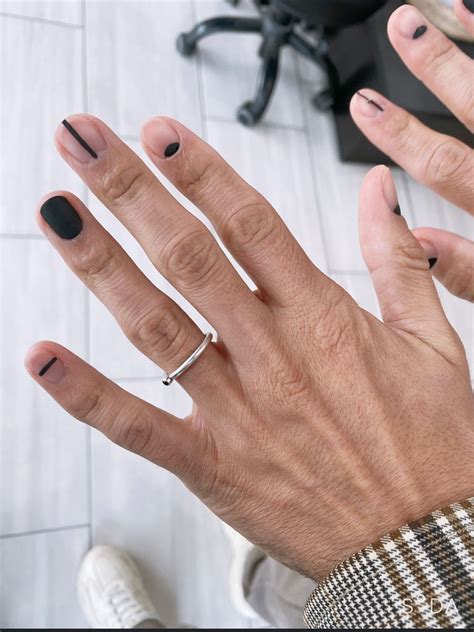 Men Nails Design Black