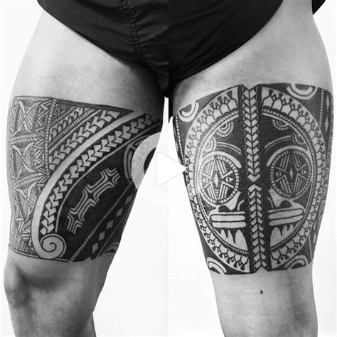 Men Upper Leg Tattoo