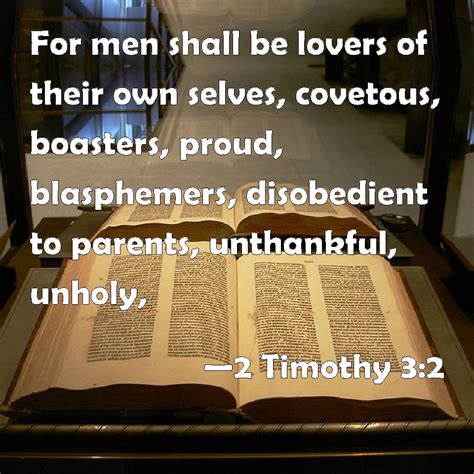 men will be lovers of themselves bible