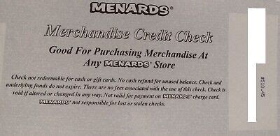 menards merchandise credit details