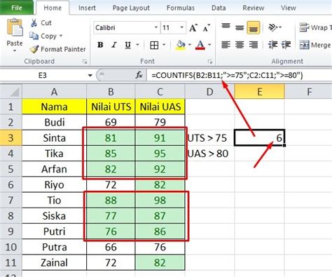 mencari jumlah data di excel