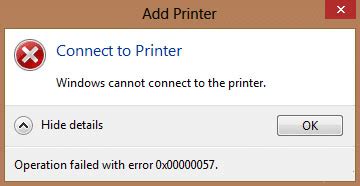 Mengatasi Windows Cannot Connect To The Printer Error 0x00000057