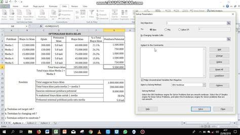 Menggunakan Fitur Solver