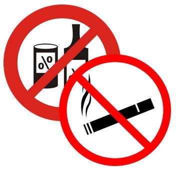 menghindari alkohol dan rokok