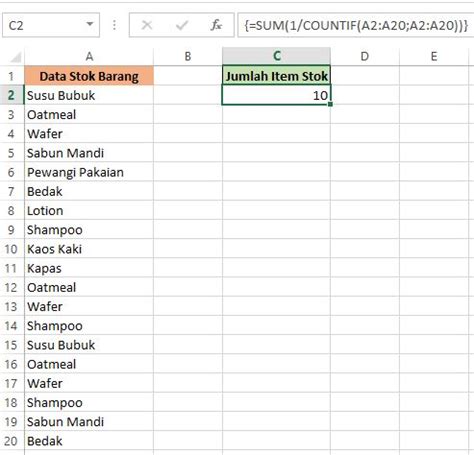 Menghitung Jumlah Data yang Terfilter di Excel