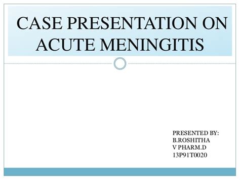 meningitis case study ppt