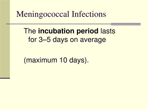 meningococcal meningitis incubation period