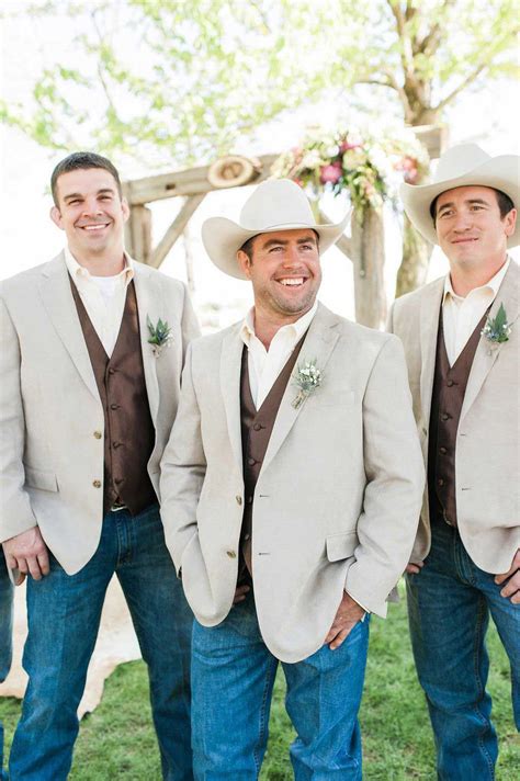 CountryWestern wedding, groomsmen outfits, gray vests, blue plaid