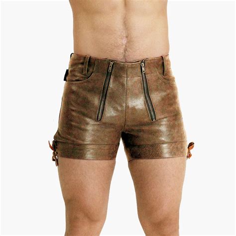 Men's Red Leather Shorts Mr Leather Shop