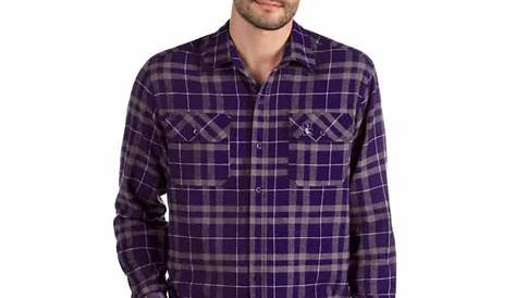Cinch Men's Purple Plaid Plain Weave Long Sleeve Western