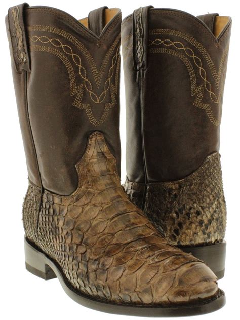 Mens Brown Python Boots
