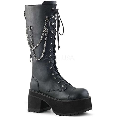 Mens Combat Platform Boots