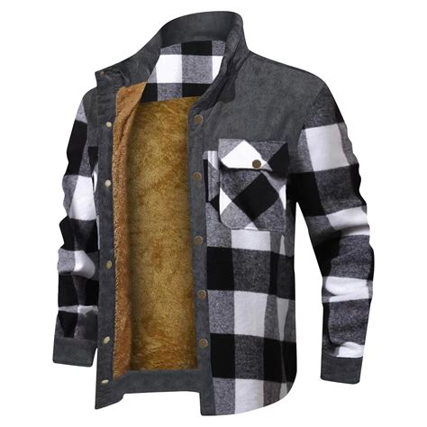 Mens Fleece Lined Checked Jackets