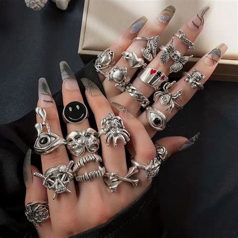 Mens Gothic Ring Set