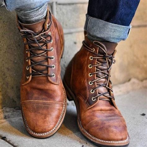 mens leather fashion boots