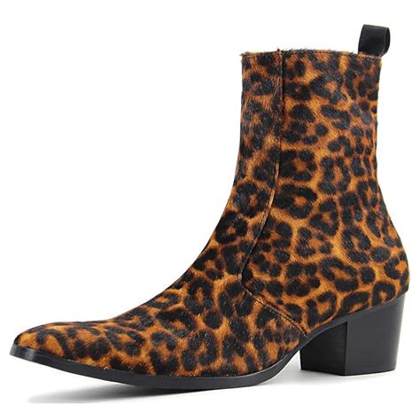 mens leopard print boots