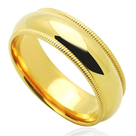Men's 14K Yellow Gold 4mm Classic Domed Plain Wedding Band Ring / Gift